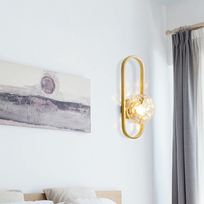 Industrial Style Ball Shape Wall Sconce Glass 1 Light Sconces for Corridor