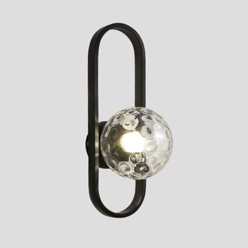 Industrial Style Ball Shape Wall Sconce Glass 1 Light Sconces for Corridor