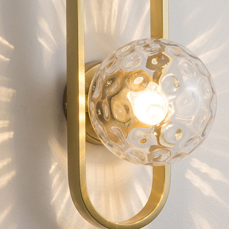 Industrial Style Ball Shape Wall Sconce Glass 1 Light Sconces for Corridor
