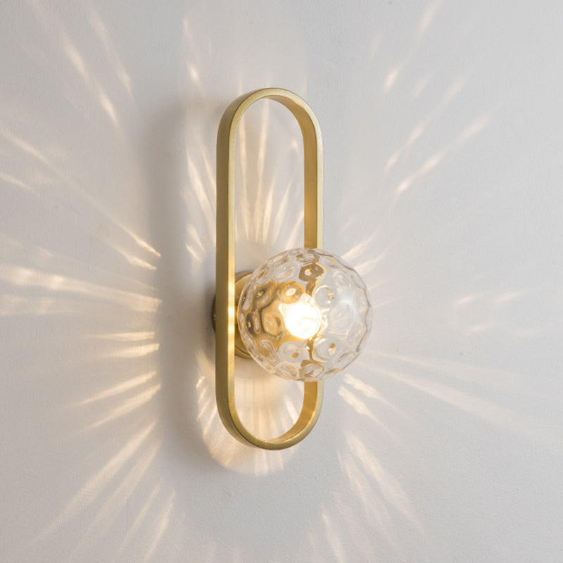 Industrial Style Ball Shape Wall Sconce Glass 1 Light Sconces for Corridor