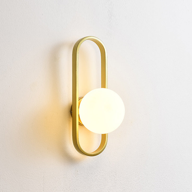 Industrial Style Ball Shape Wall Sconce Glass 1 Light Sconces for Corridor