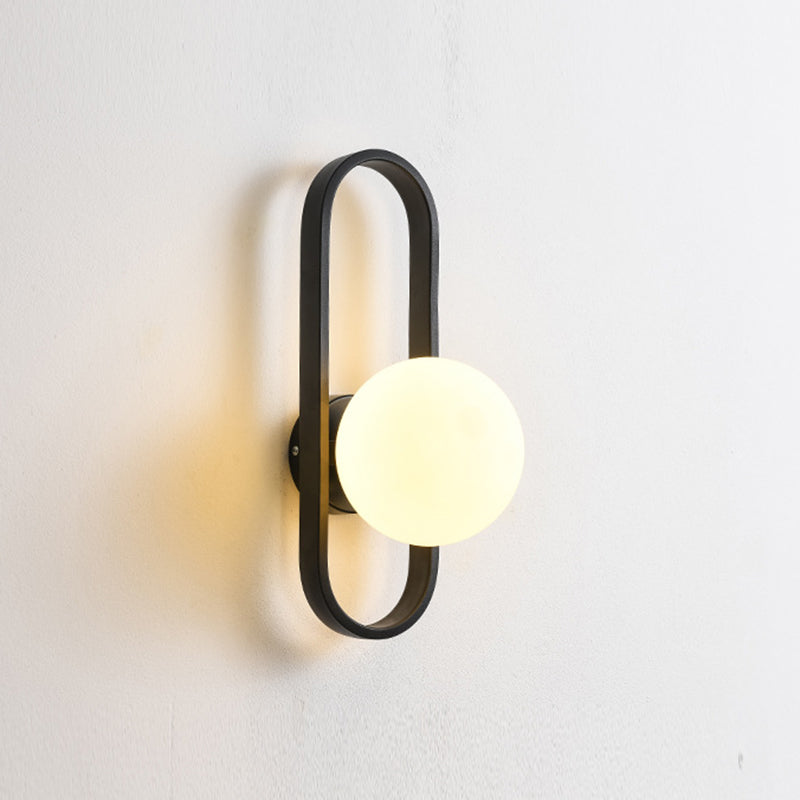 Industrial Style Ball Shape Wall Sconce Glass 1 Light Sconces for Corridor