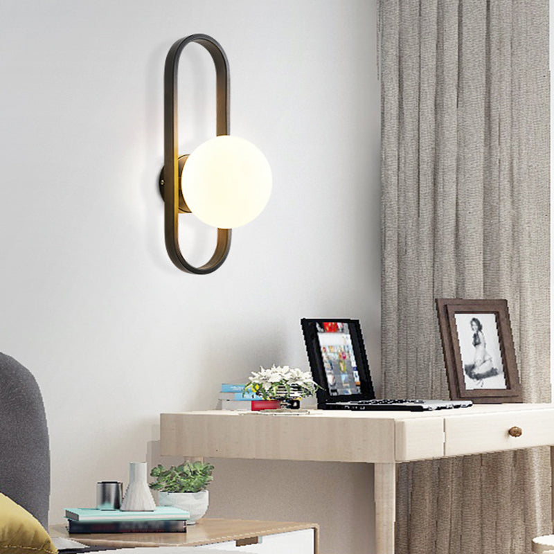 Industrial Style Ball Shape Wall Sconce Glass 1 Light Sconces for Corridor