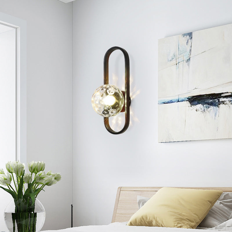 Industrial Style Ball Shape Wall Sconce Glass 1 Light Sconces for Corridor