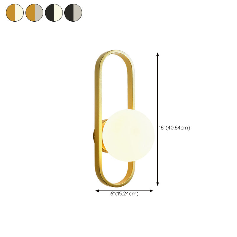 Industrial Style Ball Shape Wall Sconce Glass 1 Light Sconces for Corridor