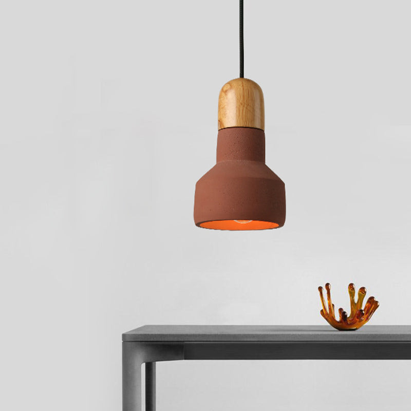 1 Glühbirne Scheune Anhänger Leichter Industriestil grau/grün/rot Zementdeckel mit hängenden Kabel