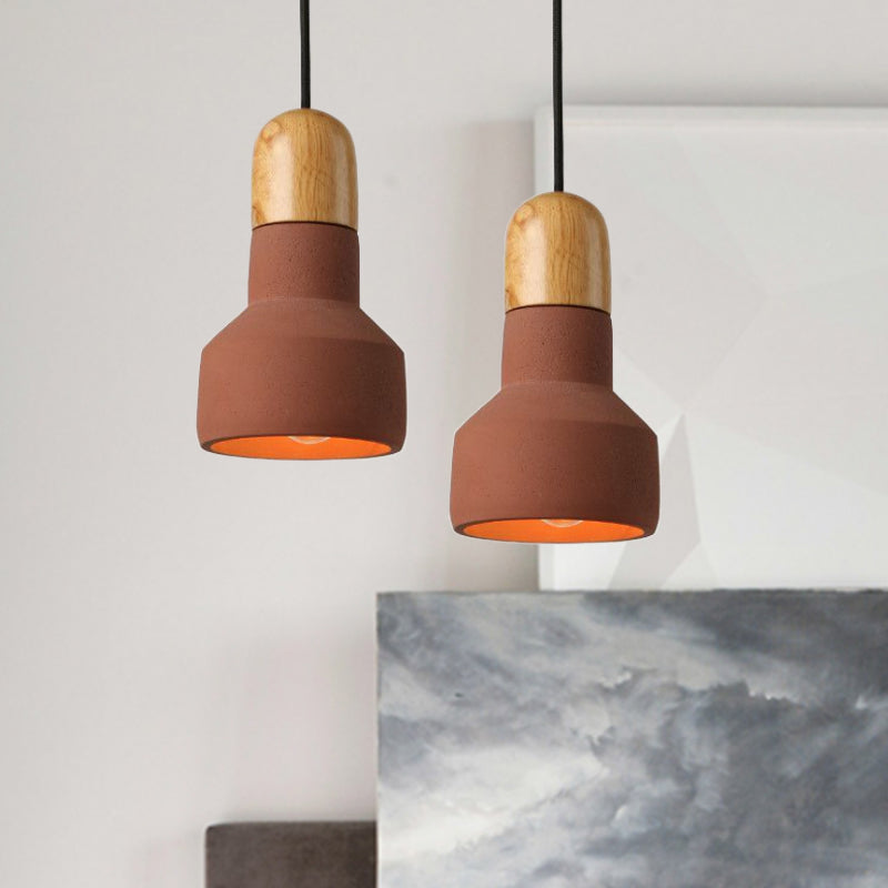 1 Glühbirne Scheune Anhänger Leichter Industriestil grau/grün/rot Zementdeckel mit hängenden Kabel