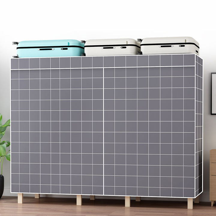 Contemporary Style Wardrobe Pine Solid Wood 1-Door Wardrobe Closet for Bedroom