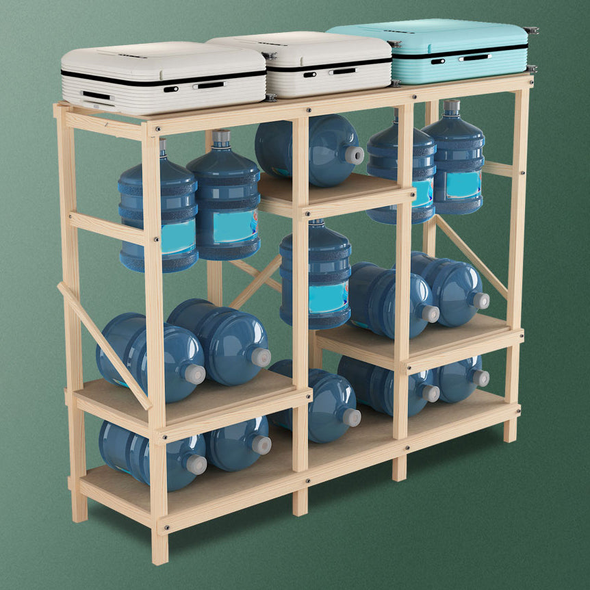 Contemporary Style Wardrobe Pine Solid Wood 1-Door Wardrobe Closet for Bedroom