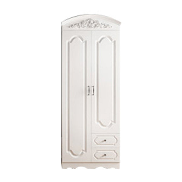 Engineered Wood Cabinet with 2 Drawers French Country White Wardrobe for Home