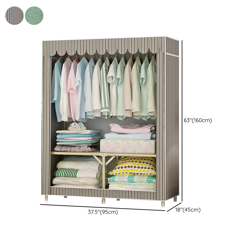 Contemporary Style Steel Wardrobe Cloth Rod Included Wardrobe Closet with Legs