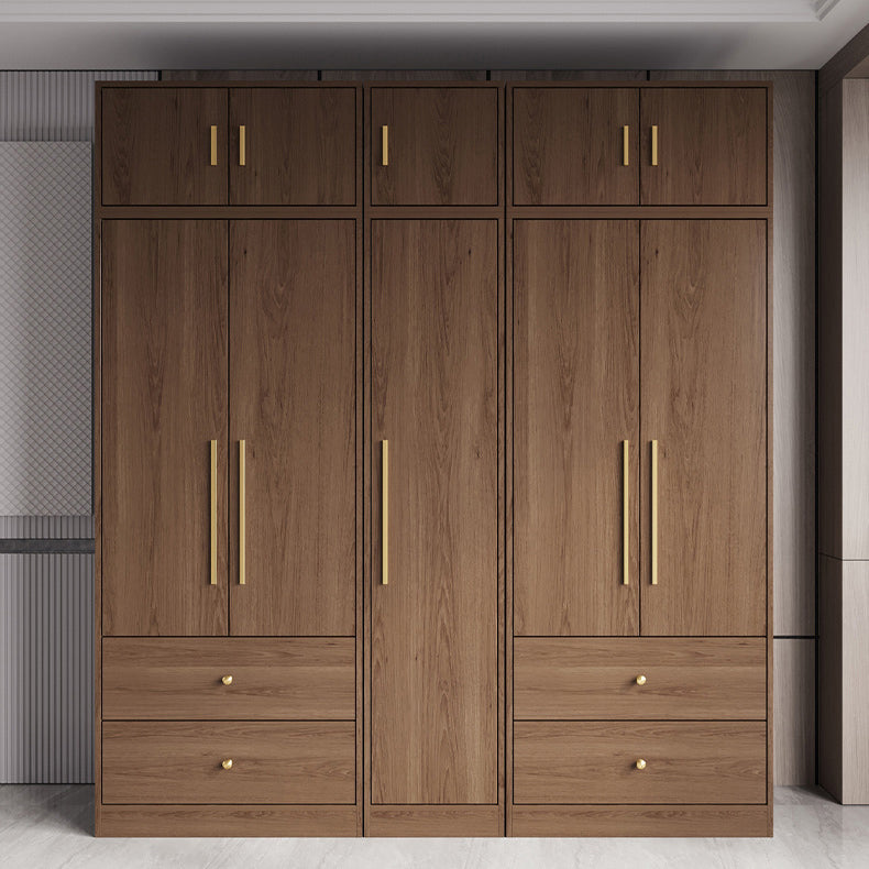 Brown Engineered Wood Wardrobe Closet Modern Wardrobe Armoire
