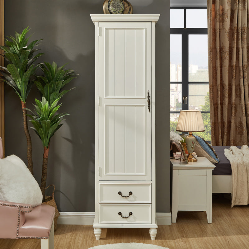 Traditional Birch Wood Storage Cabinet with Hinged Door Matte Finish Cabinet for Home