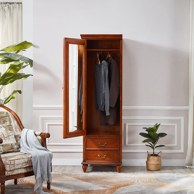 Traditional Birch Wood Storage Cabinet with Hinged Door Matte Finish Cabinet for Home