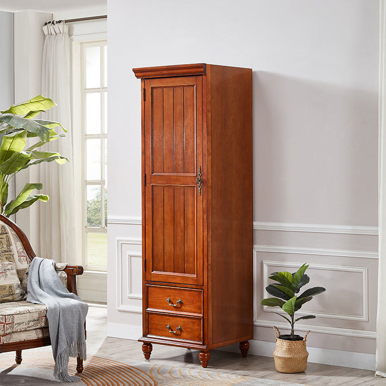Traditional Birch Wood Storage Cabinet with Hinged Door Matte Finish Cabinet for Home