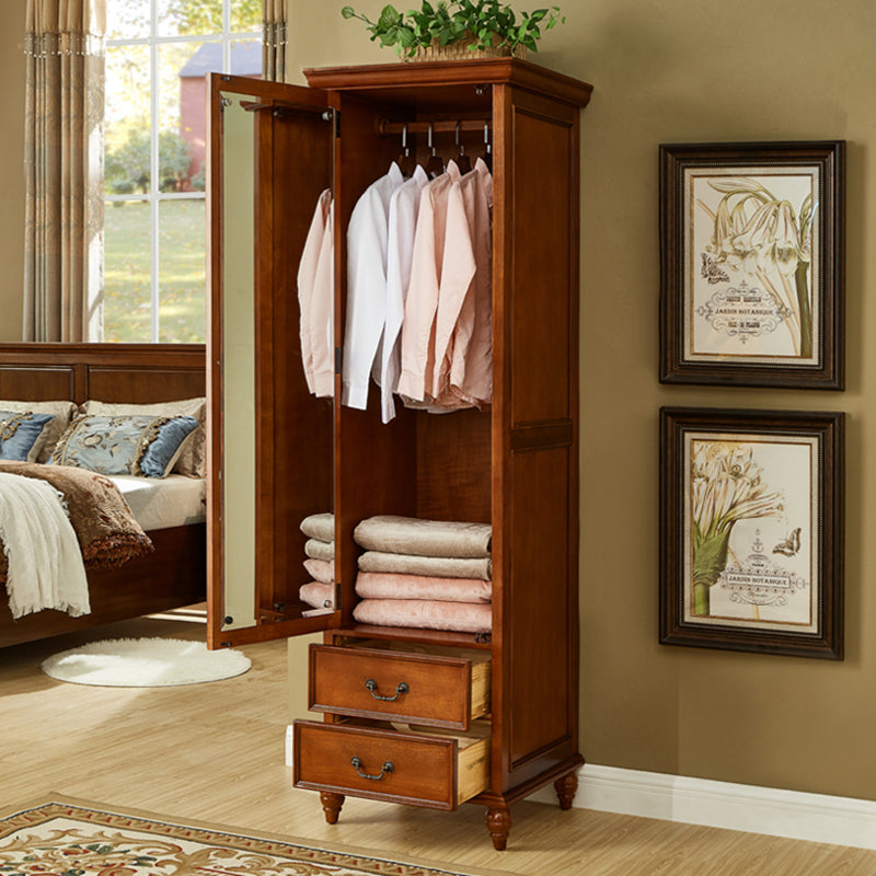 Traditional Birch Wood Storage Cabinet with Hinged Door Matte Finish Cabinet for Home