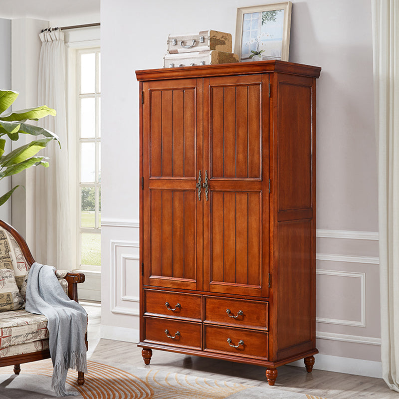 Traditional Birch Wood Storage Cabinet with Hinged Door Matte Finish Cabinet for Home