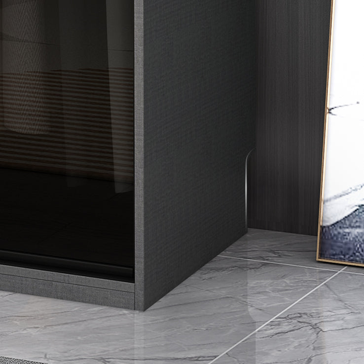 Contemporary Style Glass Wardrobe Cloth Rod Included Wardrobe Closet for Home