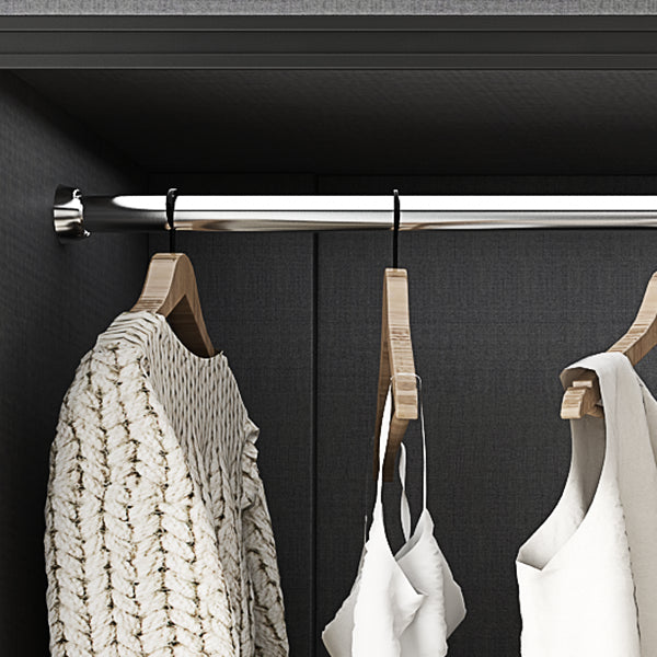 Contemporary Style Glass Wardrobe Cloth Rod Included Wardrobe Closet for Home