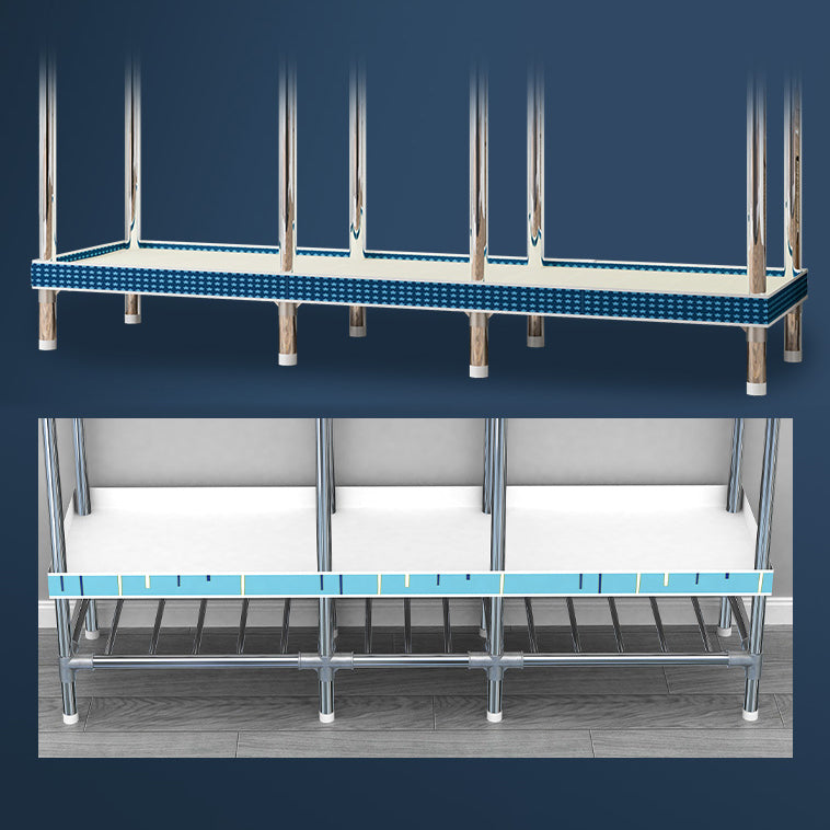 Contemporary Wardrobe Armoire with Shelves Steel Wardrobe Closet