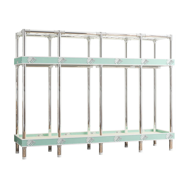 Contemporary Wardrobe Armoire with Shelves Steel Wardrobe Closet