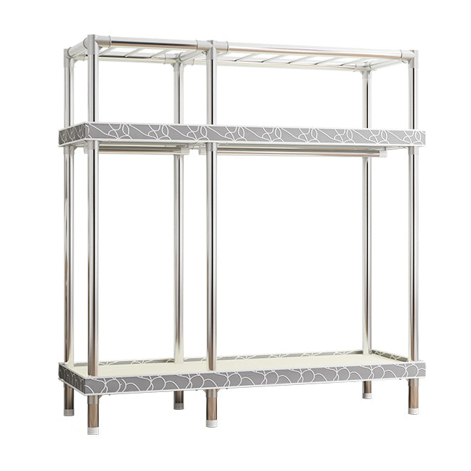 Contemporary Wardrobe Armoire with Shelves Steel Wardrobe Closet