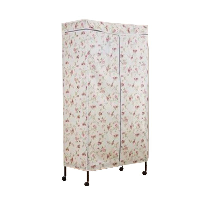 Contemporary Style Steel Wardrobe Adjustable Shelves Wardrobe Closet with Legs