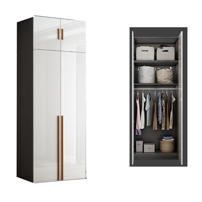 White Colour Wooden Wardrobe Cloth Rod Included Wardrobe Closet for Bedroom