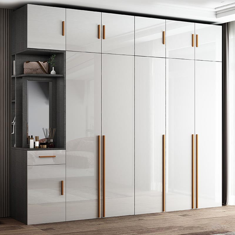 White Colour Wooden Wardrobe Cloth Rod Included Wardrobe Closet for Bedroom