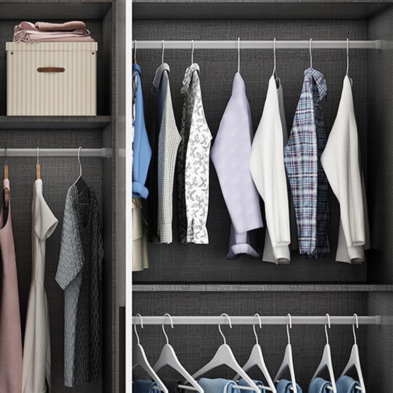 White Colour Wooden Wardrobe Cloth Rod Included Wardrobe Closet for Bedroom