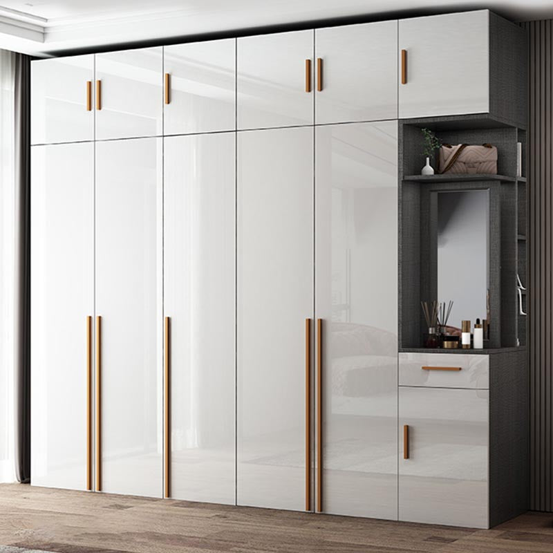 White Colour Wooden Wardrobe Cloth Rod Included Wardrobe Closet for Bedroom