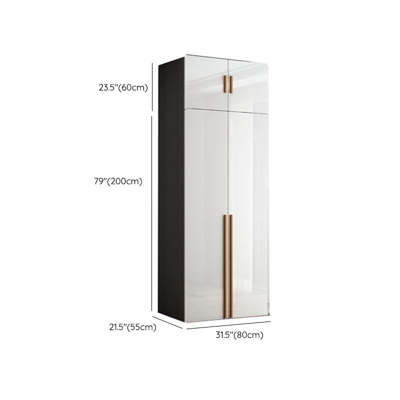 White Colour Wooden Wardrobe Cloth Rod Included Wardrobe Closet for Bedroom