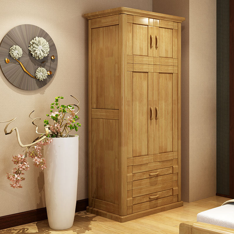 Rubberwood Traditional Storage Cabinet Matte Finish Cabinet for Bedroom