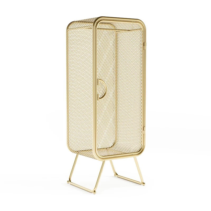 Modern Hinged Door Wardrobe for Home Matte Finish Cabinet with Metal Frame