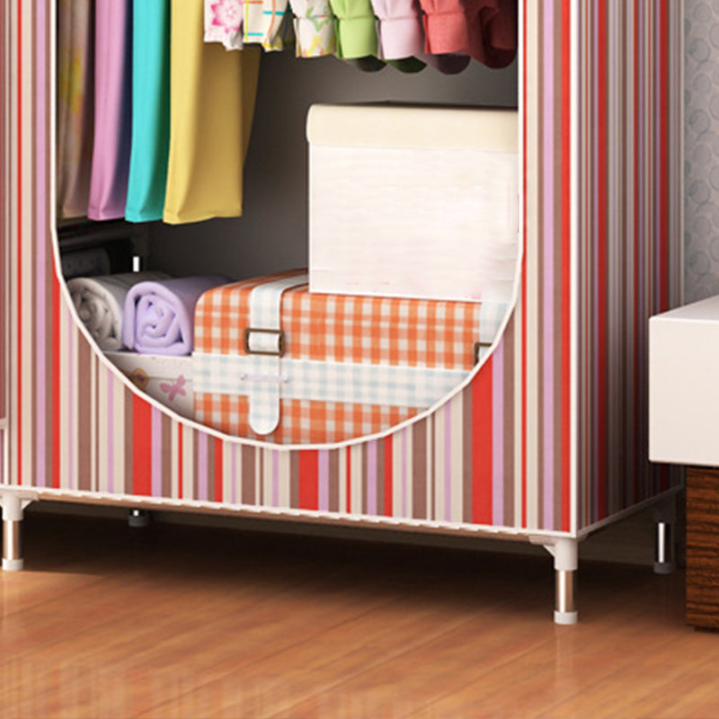 Contemporary Style Steel Wardrobe 3-door Wardrobe Closet with Legs