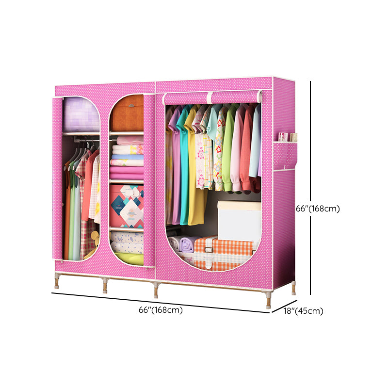 Contemporary Style Steel Wardrobe 3-door Wardrobe Closet with Legs