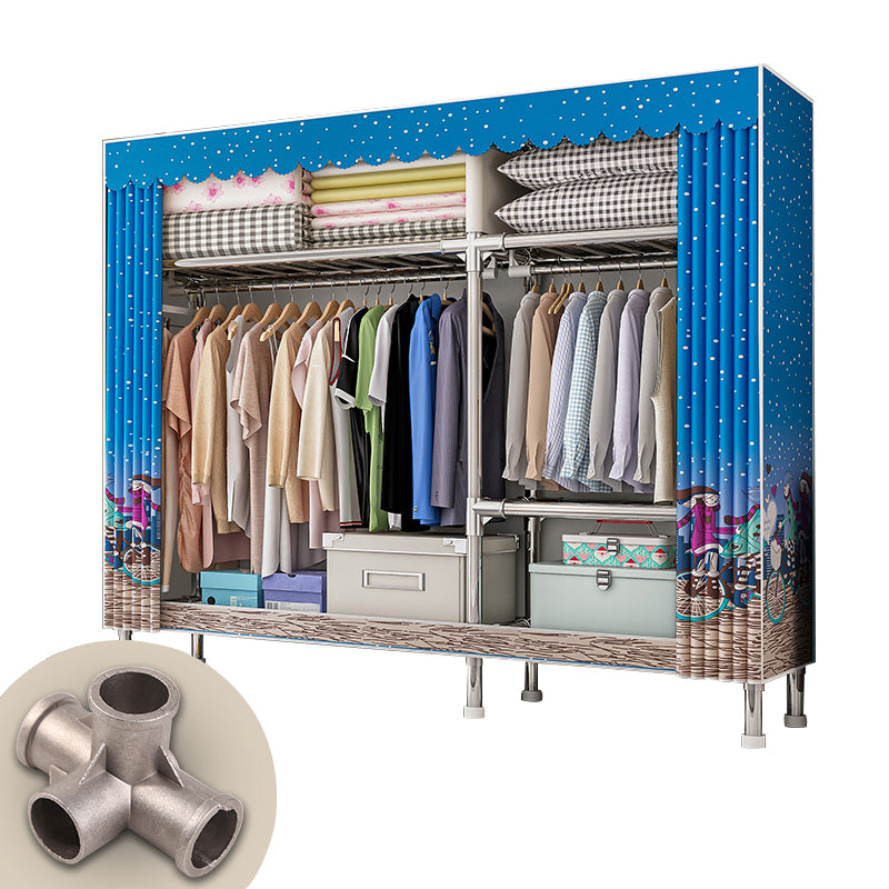 Contemporary Wardrobe Closet with Legs Steel Wardrobe Armoire