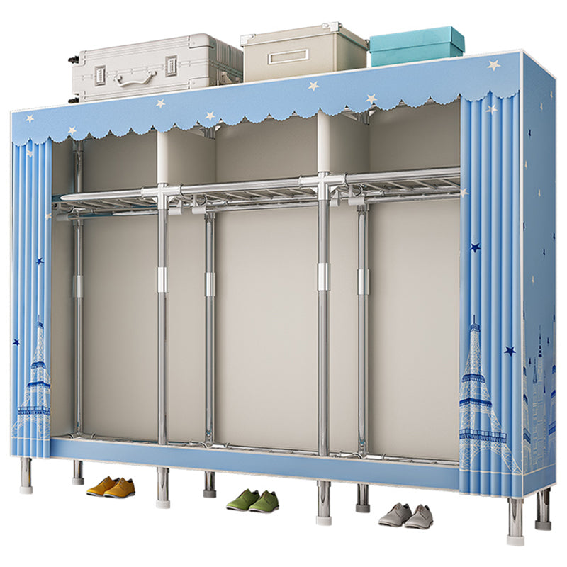 Contemporary Wardrobe Closet with Legs Steel Wardrobe Armoire