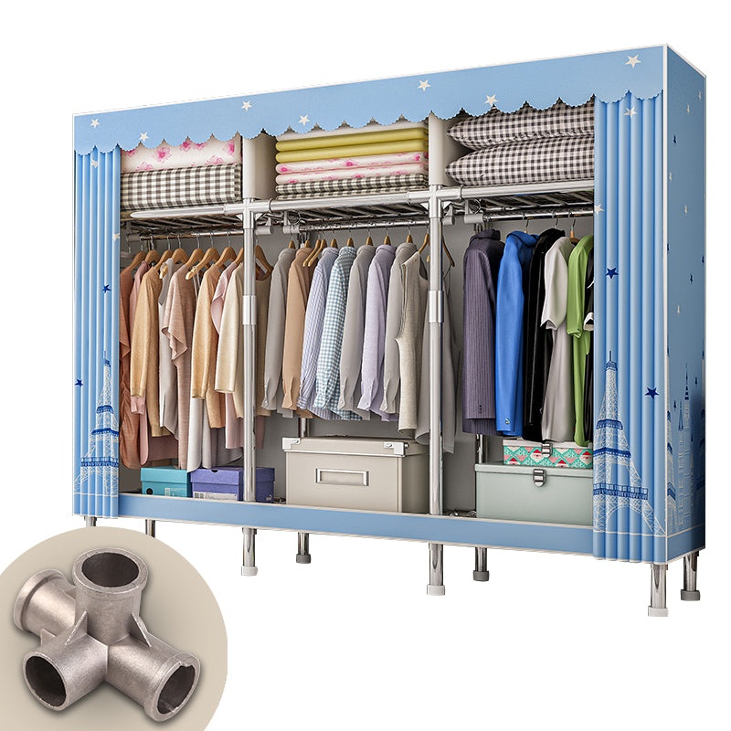 Contemporary Wardrobe Closet with Legs Steel Wardrobe Armoire