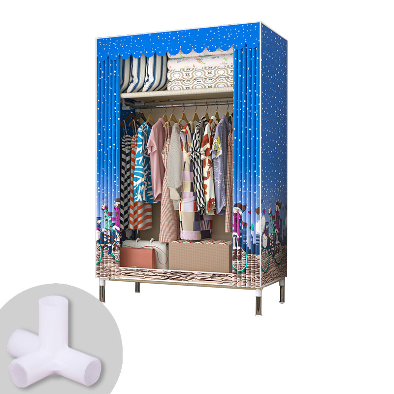 Contemporary Wardrobe Closet with Legs Steel Wardrobe Armoire