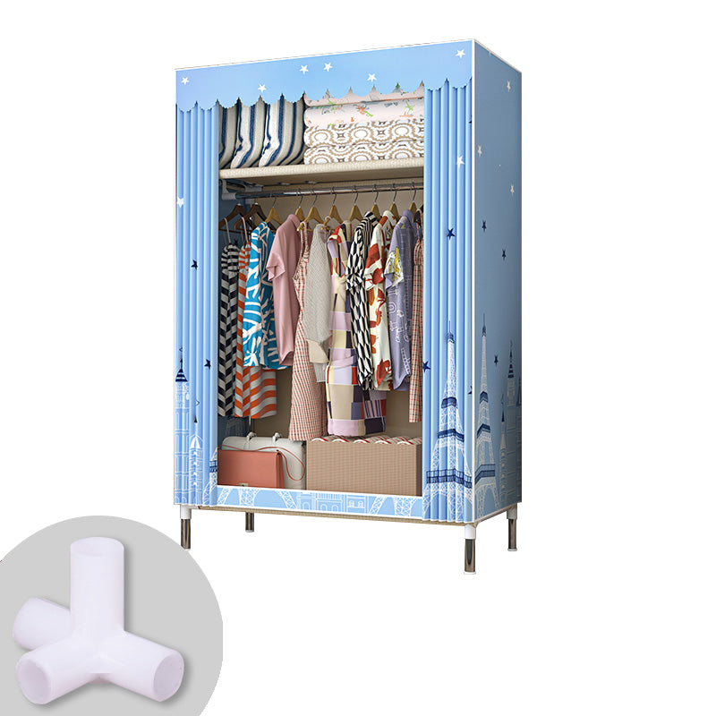 Contemporary Wardrobe Closet with Legs Steel Wardrobe Armoire