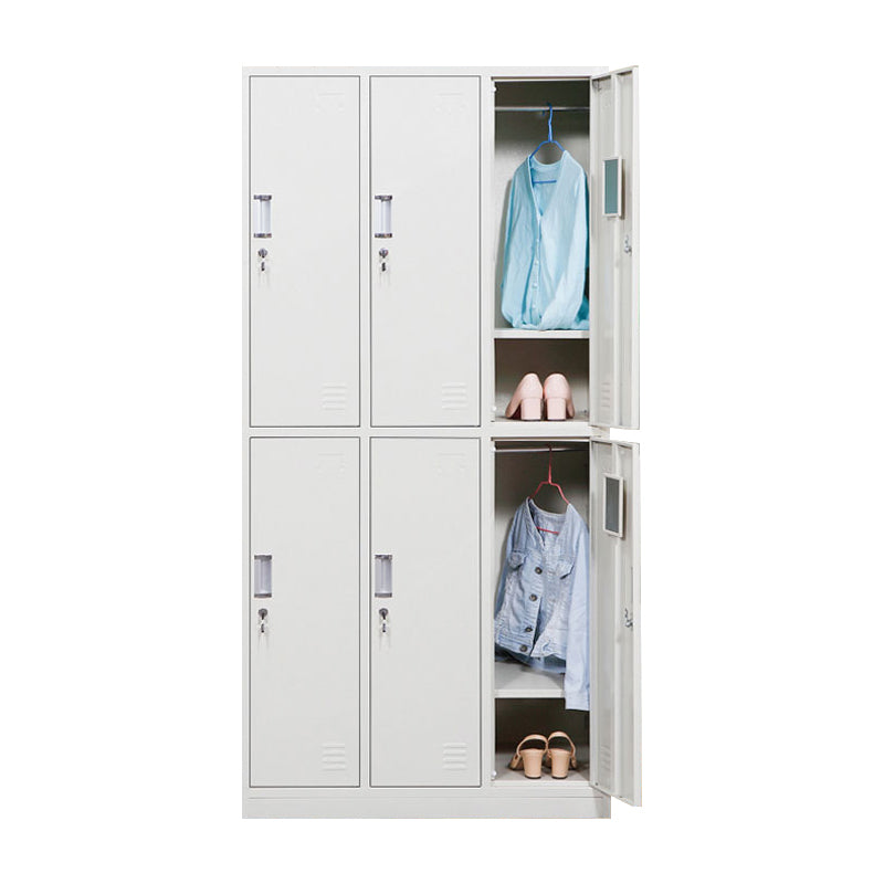 White Colour Wardrobe Contemporary Steel Home Wardrobe Closet with Lock