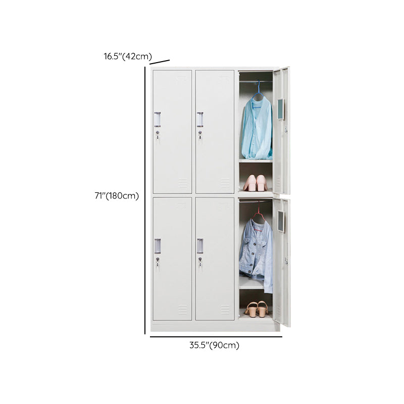 White Colour Wardrobe Contemporary Steel Home Wardrobe Closet with Lock