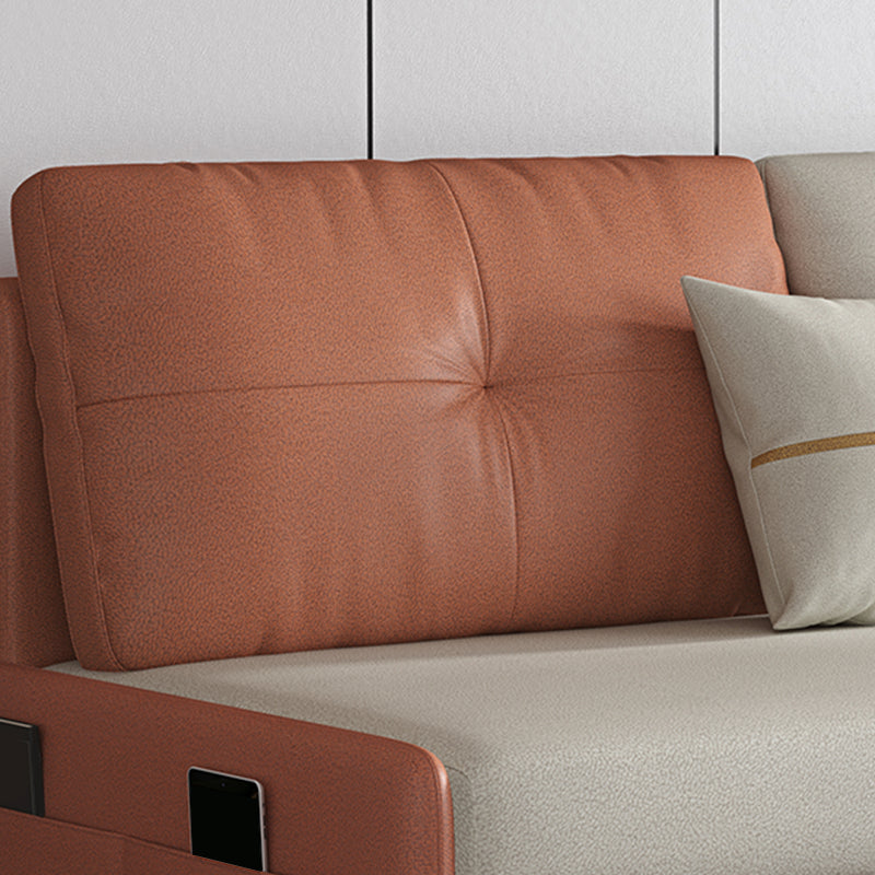 38.58" W Contemporary Faux Leather Armless Sofa Bed for Living Room