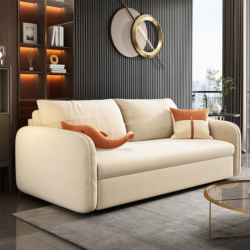 Modern Futon Sofa Bed 30.31" Wide Fabric Storage Futon with Storage