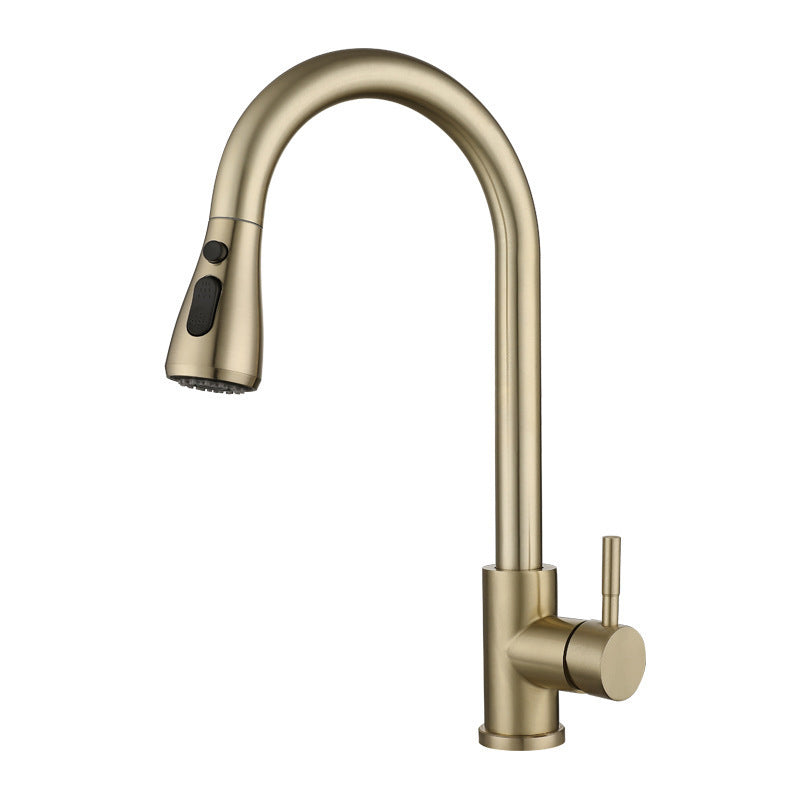 Modern Kitchen Faucet Stainless Steel Single Handle High Arc Retractable Kitchen Faucet