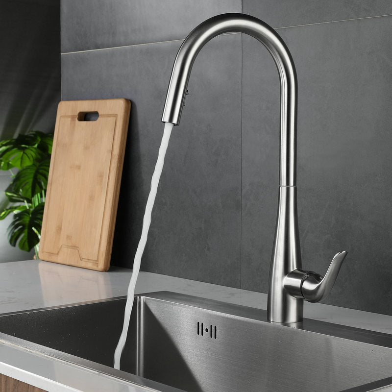Modern Style Retractable Kitchen Faucet Stainless Steel Single Handle Kitchen Faucet