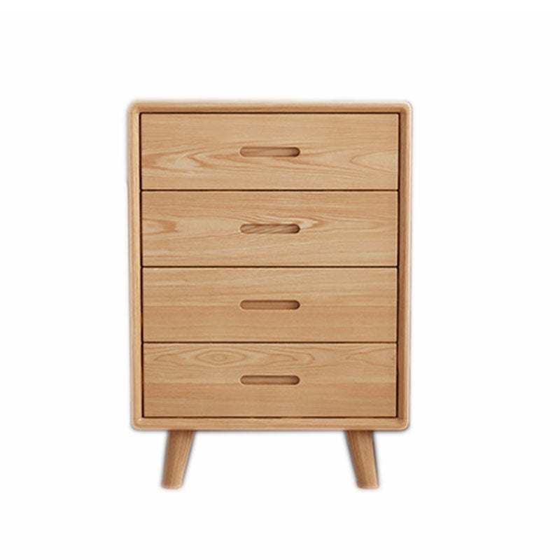 Contemporary Solid Wood Storage Chest Bedroom Vertical Chest with Drawers