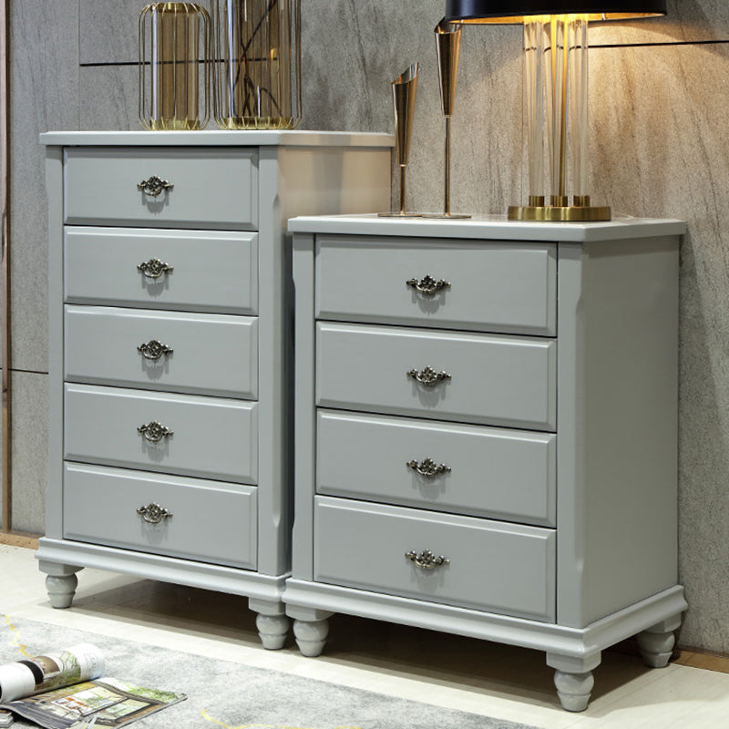 Vertical Rubber Wood Bedroom Storage Chest Traditional Chest with Drawers