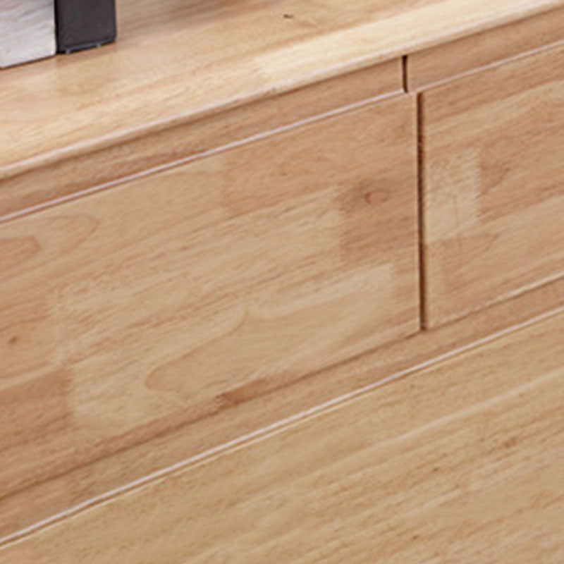 Contemporary Storage Chest Home Rubber Wood Chest with Drawers